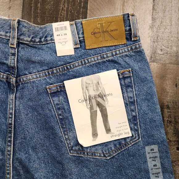 Mens Calvin Klein size 40x32 Straight Leg 5 Pocket Stretch Denim Jeans - Picture 3 of 12